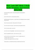 Package deal For West Coast EMT Block Exam Questions and Answers &vert; verified &vert; updated &vert; 2025&sol;2026