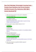 New York Radiologic Technologist Licensing Exam &ndash;  Practice Exam Questions And Correct Answers  &lpar;Verified Answers&rpar; Plus Rationales 2026 Q&A &vert;  Instant download Pdf 