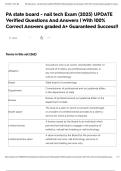 PA state board - nail tech Exam &lpar;2025&rpar; UPDATE Verified Questions And Answers &vert; With 100&percnt; Correct Answers graded A&plus; Guaranteed Success&excl;&excl;