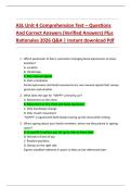 ASL Unit 4 Comprehension Test &ndash; Questions  And Correct Answers &lpar;Verified Answers&rpar; Plus  Rationales 2026 Q&A &vert; Instant download Pdf