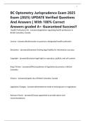BC Optometry Jurisprudence Exam 2025 Exam &lpar;2025&rpar; UPDATE Verified Questions And Answers &vert; With 100&percnt; Correct Answers graded A&plus; Guaranteed Success&excl;&excl;