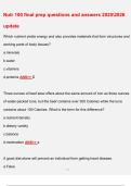 Nutr 100 final prep questions and answers 20252026  update