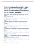 NHA CCMA Study Guide 2025 &vert; 2026 Latest Update Complete&semi; &lpar;Over 200 Different Questions And Answers With 100&percnt; Complete Solutions&rpar;