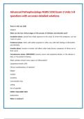 Advanced Pathophysiology NURS 5350 Exam 2 Units 5-8 questions with accurate detailed solutions 