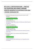 RVTI LEVEL 1 CERTIFICATION EXAM &mdash; PRACTICE  TEST &lpar;QUESTIONS AND CORRECT ANSWERS  &lpar;VERIFIED ANSWERS&rpar; PLUS RATIONALES 2026 Q&A  &vert; INSTANT DOWNLOAD PDF