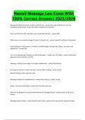 Hawaii Massage Law Exam With 100&percnt; Correct Answers 2025&sol;2026