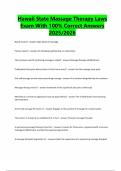 Package Deal For Hawaii Massage Exam Questions with 100&percnt; Correct Answers 2025