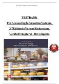 Accounting Information Systems &ndash; 3rd Edition &lpar;Vernon Richardson&rpar; &ndash; Test Bank