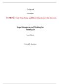 Test Bank Legal Research and Writing for Paralegals 10th Edition By Deborah Bouchoux 