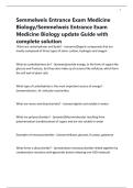 Semmelweis Entrance Exam Medicine Biology&sol;Semmelweis Entrance Exam Medicine Biology update Guide with complete solution