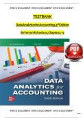 Test Bank&colon; Data Analytics for Accounting &lpar;3rd Edition&rpar; by Vernon Richardson &mdash; Chapters 1&ndash;9
