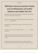 USPS Sales & Services Associate Training exam all 300 Questions and Verified Solutions Latest Update This Year