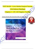 Test Bank Lewis&rsquo;s Medical-Surgical Nursing 12th Edition by Mariann M&period; Harding&comma; Jeffrey Kwong&comma; and Debra Hagler Chapters 1-69 Questions and Answers Complete Study Material with Solution