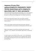 Jeppesen Private Pilot update&sol;COMPLETE FREQUENTLY MOST TESTED QUESTIONS WITH COMPLETE SOLUTION &sol;GET IT 100&percnt; ACCURATE&excl;
