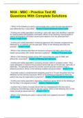 NHA - MBC - Practice Test &num;2 Questions With Complete Solutions