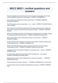 BECC MOD 1 Verified Questions & Answers &vert; Navy PQS & 3M System Guide