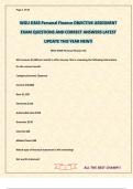WGU D363 Personal Finance OBJECTIVE ASSESMENT EXAM QUESTIONS AND CORRECT ANSWERS LATEST UPDATE THIS YEAR NEW&excl;&excl;
