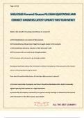 WGU D363 Personal Finance PA EXAM QUESTIONS AND CORRECT ANSWERS LATEST UPDATE THIS YEAR NEW&excl;&excl;