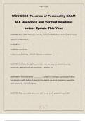 WGU D564 Theories of Personality EXAM ALL Questions and Verified Solutions Latest Update This Year