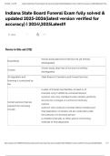 Indiana State Board Funeral Exam fully solved & updated 2025-2026&lpar;latest version verified for accuracy&rpar; &vert; 20242025Latest&excl;&excl;