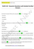 NUFD 153 - Dynamics Questions with Detailed Verified  Answers