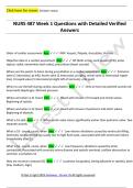 NURS 487 Week 1 Questions with Detailed Verified  Answers