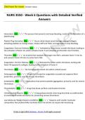 NURS 3550 - Week 6 Questions with Detailed Verified  Answers