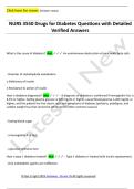 NURS 3550 Drugs for Diabetes Questions with Detailed  Verified Answers 