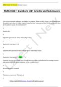 NURS 3550 H Questions with Detailed Verified Answers