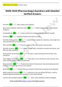 NURS 3550 &lpar;Pharmacology&rpar; Questions with Detailed  Verified Answers