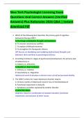 New York Psychologist Licensing Exam  Questions And Correct Answers &lpar;Verified  Answers&rpar; Plus Rationales 2026 Q&A &vert; Instant  download Pdf 