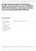 Portage Learning Anatomy & Physiology II&colon; Module 6 Exam Most Recent exam COMPLETE &lpar;2025&rpar; EXAM Questions and Answers &lpar;Verified Answers&rpar; &lpar;Latest Update 2025&rpar; UPDATE&excl;&excl;