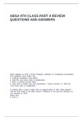 ABSA 4TH CLASS PART A REVIEW QUESTIONS AND ANSWERS