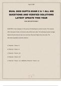 BUAL 2650 GUPTA EXAM 1 ALL QUESTIONS AND VERIFIED SOLUTIONS LATEST UPDATE THIS YEAR