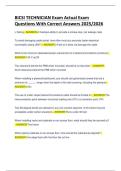BICSI TECHNICIAN Exam Actual Exam Questions With Correct Answers