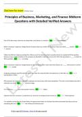 Principles of Business&comma; Marketing&comma; and Finance Midterm  Questions with Detailed Verified Answers