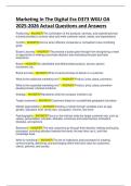 Marketing In The Digital Era D373 WGU OA 2025&sol;2026