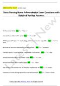 Texas Nursing Home Administrator Exam Questions with  Detailed Verified Answers 
