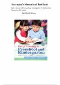 Early Literacy in Preschool and Kindergarten&colon; A Multicultural Perspective &ndash; 4th Edition &ndash; Janice Beaty & Linda Pratt &ndash; Instructor&rsquo;s Manual and Complete Test Bank &lpar;Chapters 1&ndash;10&rpar;
