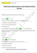 VMO Study Guide Questions with Detailed Verified  Answers 