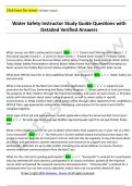 Water Safety Instructor Study Guide Questions with  Detailed Verified Answers