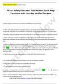 Water Safety Instructor Final Written Exam Prep  Questions with Detailed Verified Answers