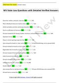 WV State Law Questions with Detailed Verified Answers 