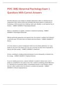 PSYC 3082 Abnormal Psychology Exam 1 Questions With Correct Answers&period;