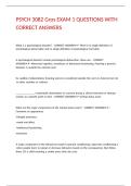 PSYCH 3082 Gros EXAM 1 QUESTIONS WITH CORRECT ANSWERS