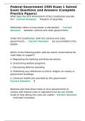 Federal Government 2305 Exam 1 Solved Exam Questions and Answers &lpar;Complete Practice