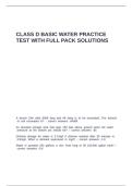 CLASS D BASIC WATER PRACTICE TEST WITH FULL PACK SOLUTIONS