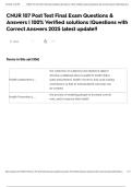 CNUR 107 Post Test Final Exam Questions & Answers &vert; 100&percnt; Verified solutions &vert;Questions with Correct Answers 2025 latest update&excl;&excl;