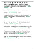 Chapter 4 - Test A Part 1 Analyzing Accounting Concepts and Procedure