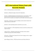 AICE International History Exam with Accurate Answers